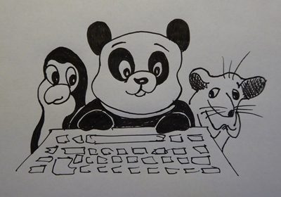 Panda, possum and penguin